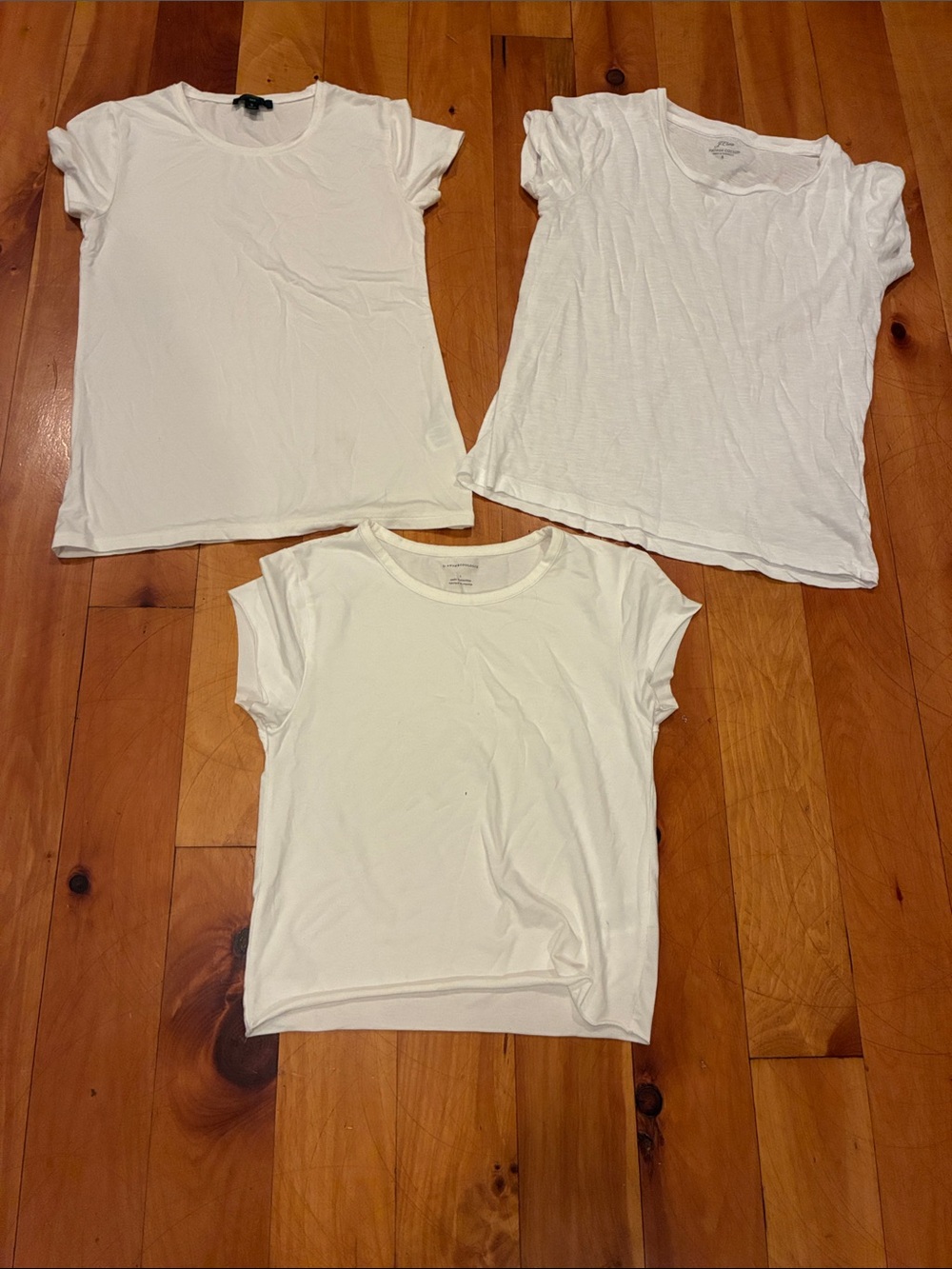 Anthropologie White Short Sleeve Tee Trio